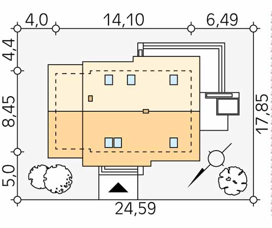 Projekt domu Azuryt 3 - usytuowanie na działce