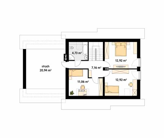 Projekt domu Azuryt 4 - rzut poddasza