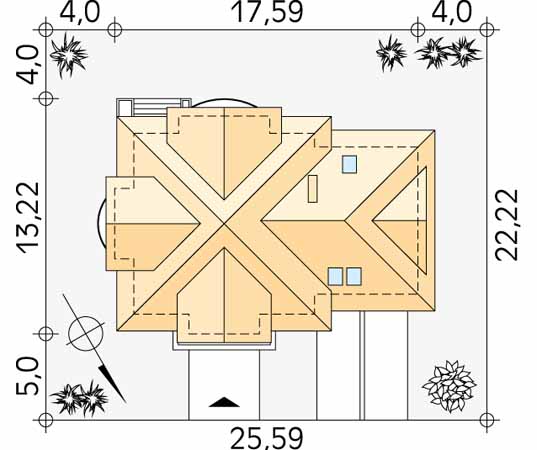 Projekt domu Bachus - usytuowanie na działce