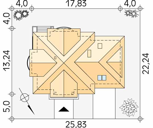 Projekt domu Bachus 10 - usytuowanie na działce