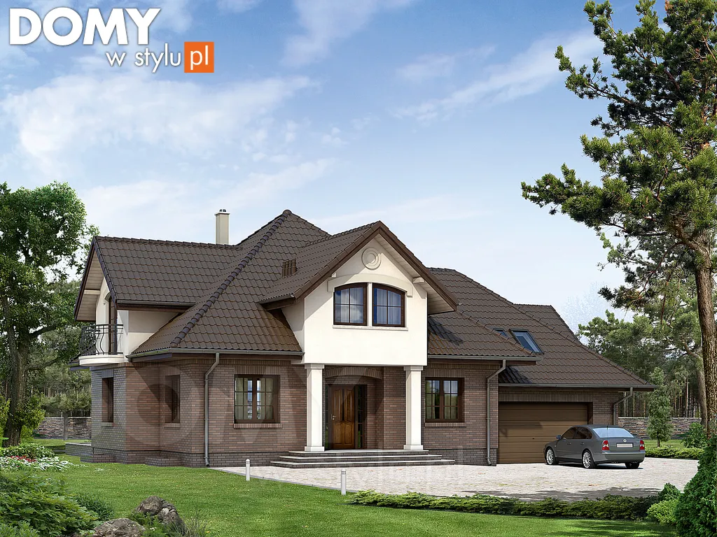 Projekt domu z poddaszem Bachus 10 - wizualizacja frontowa
