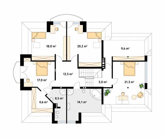 Projekt domu Bachus 2 - rzut poddasza