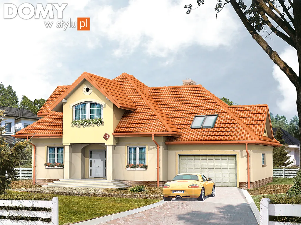 Projekt domu z poddaszem Bachus 2 - wizualizacja frontowa