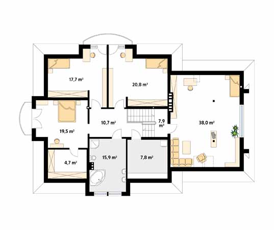 Projekt domu Bachus 3 - rzut poddasza