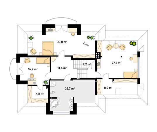 Projekt domu Bachus 4 - rzut poddasza