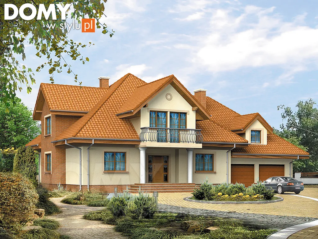 Projekt domu z poddaszem Bachus 5 - wizualizacja frontowa