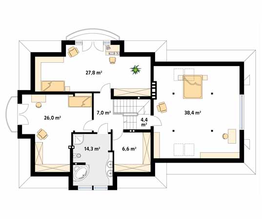 Projekt domu Bachus 6 - rzut poddasza