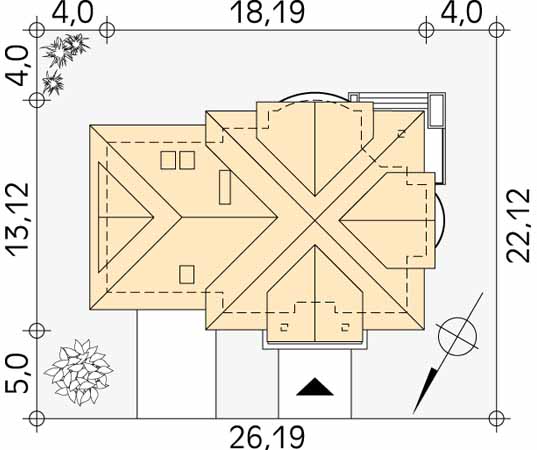 Projekt domu Bachus 8 - usytuowanie na działce