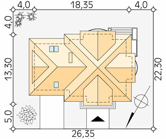 Projekt domu Bachus 9 - usytuowanie na działce