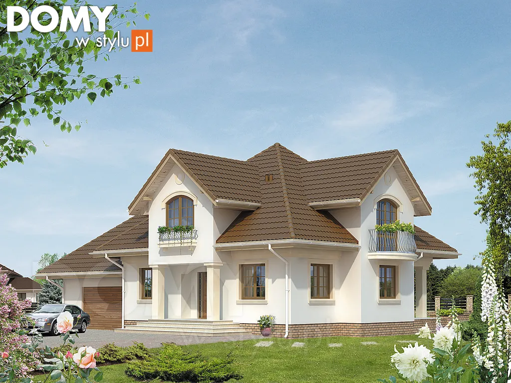 Projekt domu z poddaszem Bachus 9 - wizualizacja frontowa