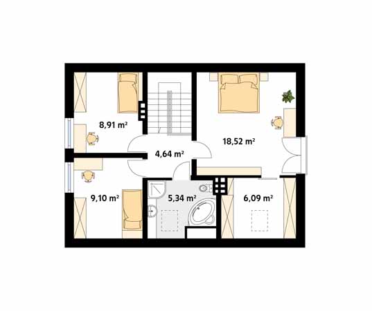 Projekt domu Balbinka - rzut poddasza