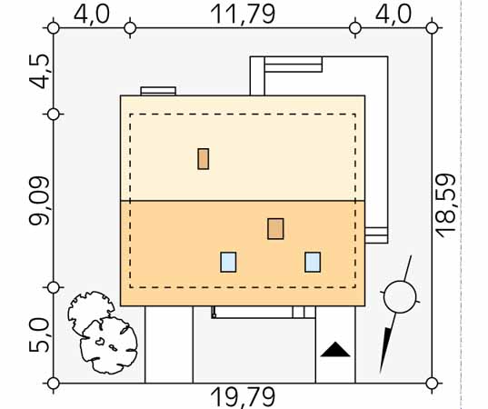 Projekt domu Balbinka - usytuowanie na działce
