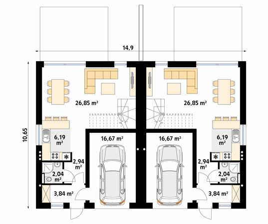 Projekt domu Bali - rzut parteru