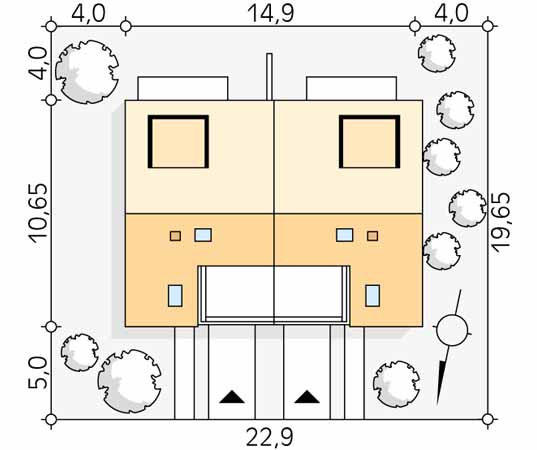 Projekt domu Bali - usytuowanie na działce