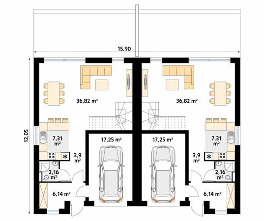 Projekt domu Bali 2 - rzut parteru