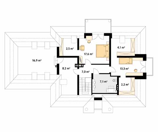 Projekt domu Ballada 2 - rzut poddasza