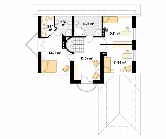 Projekt domu Batuta 2 - rzut poddasza
