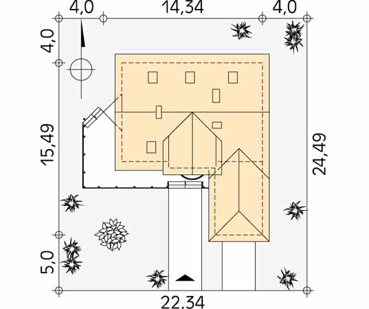 Projekt domu Batuta 2 - usytuowanie na działce
