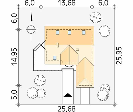 Projekt domu Batuta 2 dr-S - usytuowanie na działce