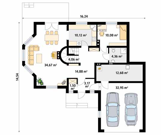 Projekt domu Batuta 3 - rzut parteru
