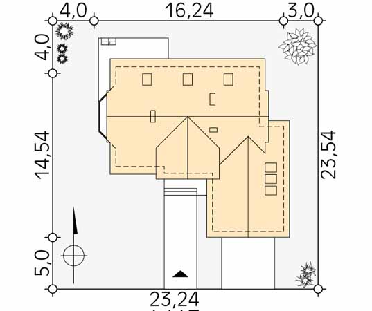 Projekt domu Batuta 3 - usytuowanie na działce