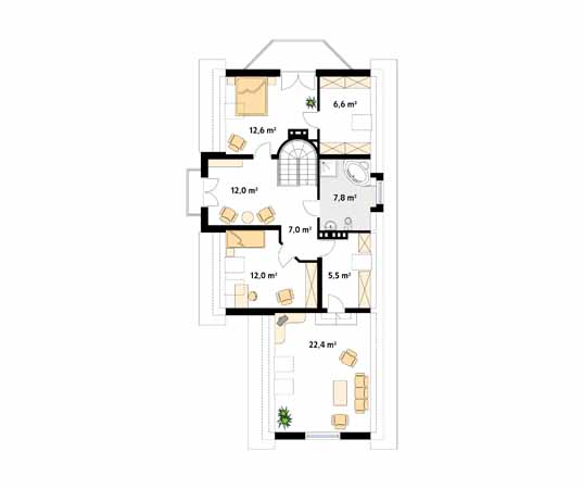 Projekt domu Batuta 4 - rzut poddasza