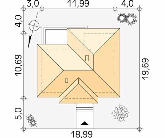 Projekt domu Beata - usytuowanie na działce