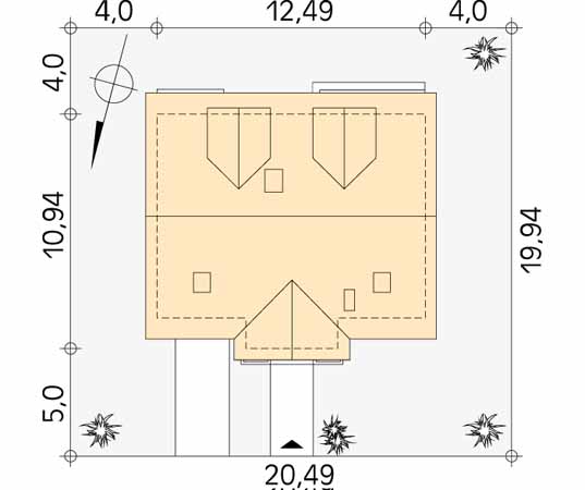 Projekt domu Bemol 2 - usytuowanie na działce