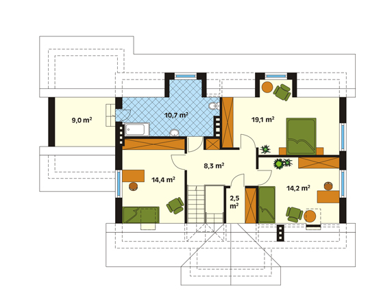 Projekt domu Bemol 3 - rzut poddasza