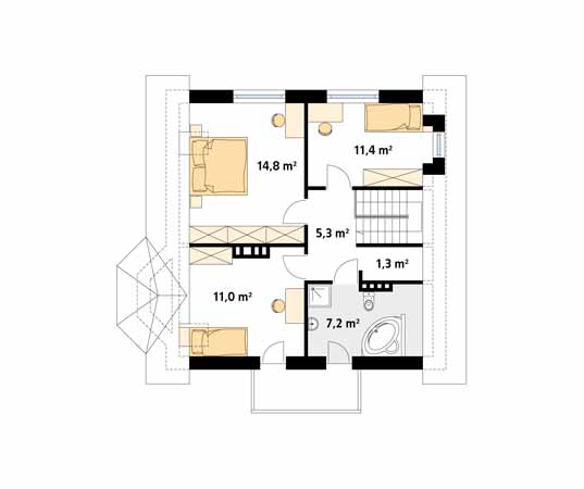 Projekt domu Berberys - rzut poddasza