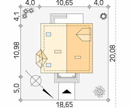 Projekt domu Berberys - usytuowanie na działce
