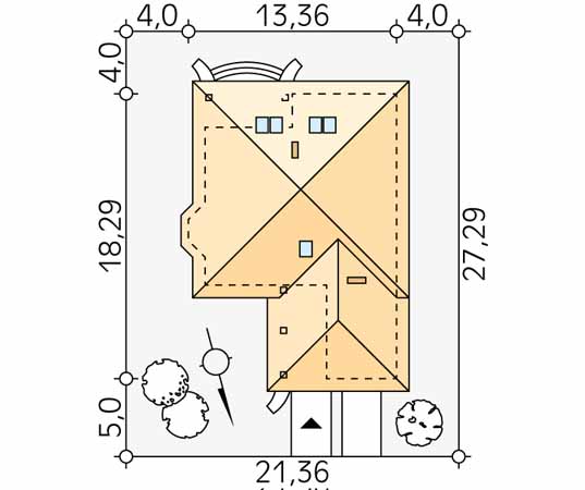 Projekt domu Beta 2 - usytuowanie na działce
