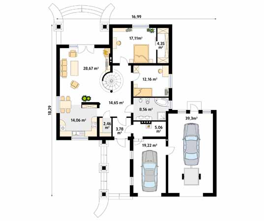 Projekt domu Beta 4 - rzut parteru