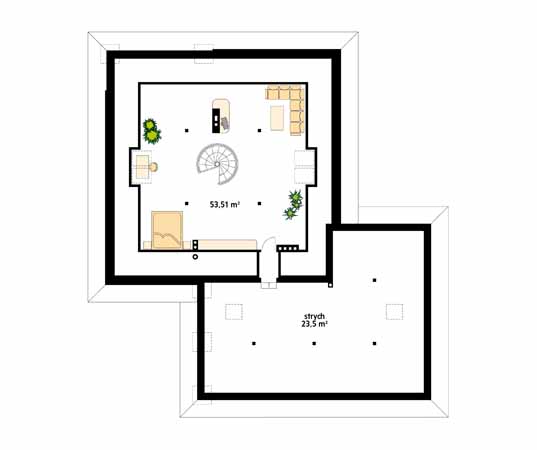 Projekt domu Beta 4 - rzut poddasza