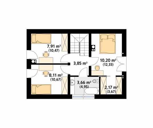 Projekt domu Bez - rzut poddasza