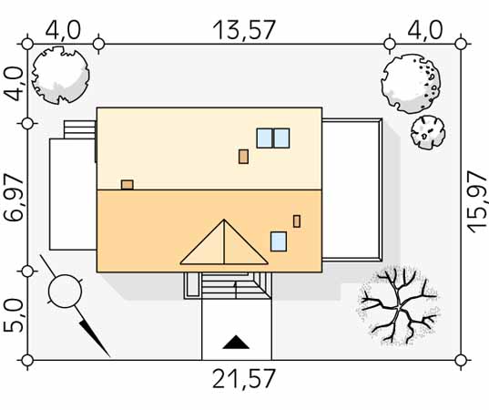 Projekt domu Bez 2 - usytuowanie na działce
