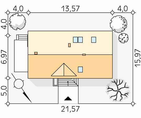 Projekt domu Bez 3 - usytuowanie na działce