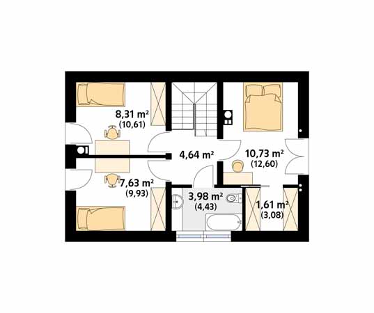 Projekt domu Bez 4 - rzut poddasza