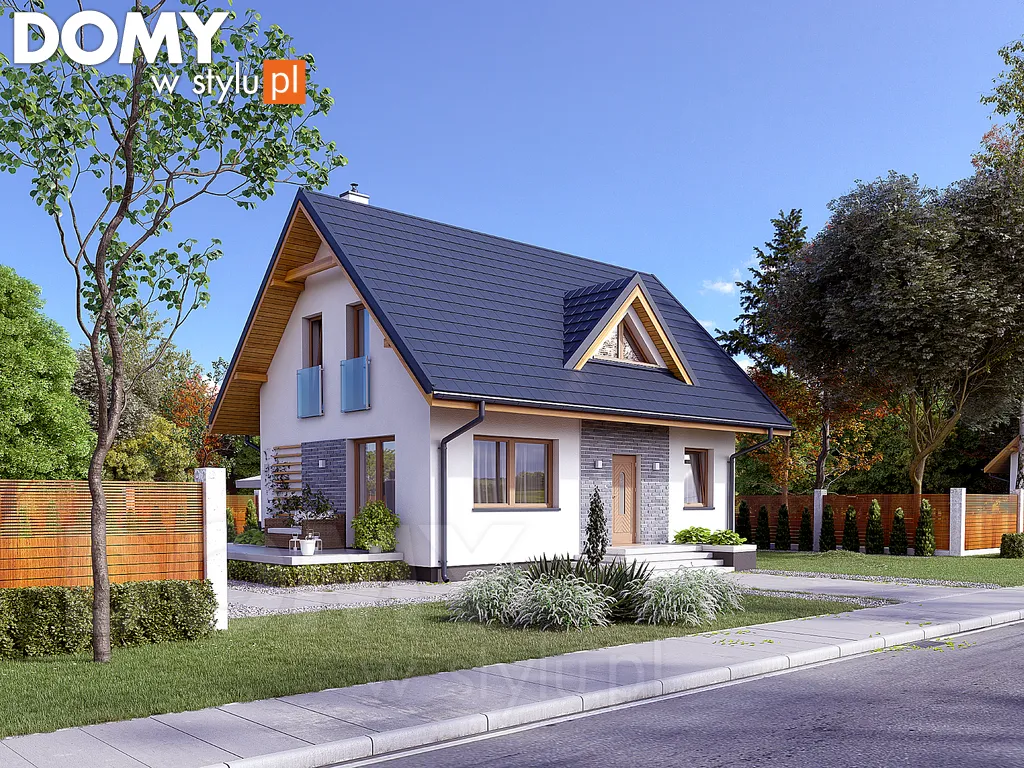 Nowoczesny projekt domu z poddaszem Bez 4 - wizualizacja frontowa