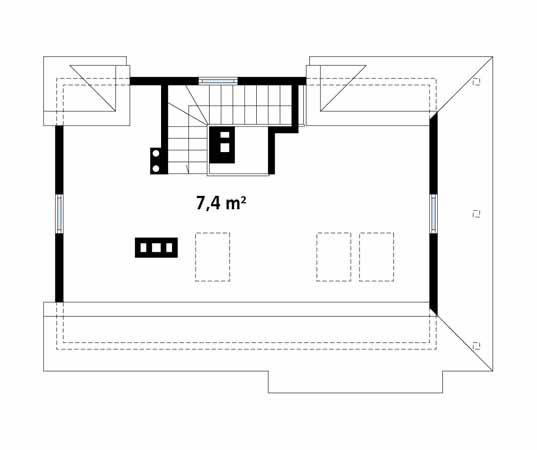 Projekt domu Biedronka 2 dr-S - rzut poddasza