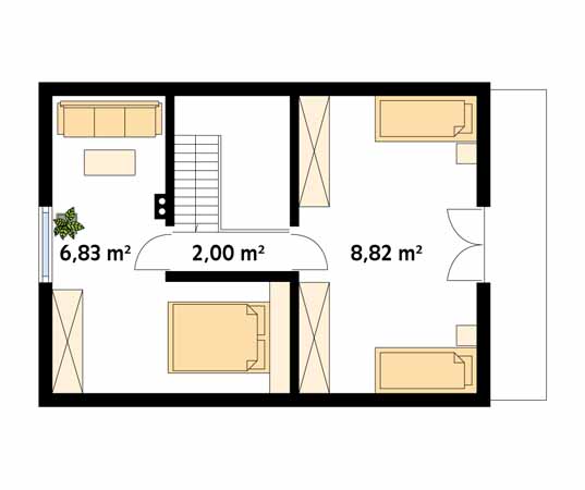 Projekt domu Biedronka dr-S - rzut poddasza