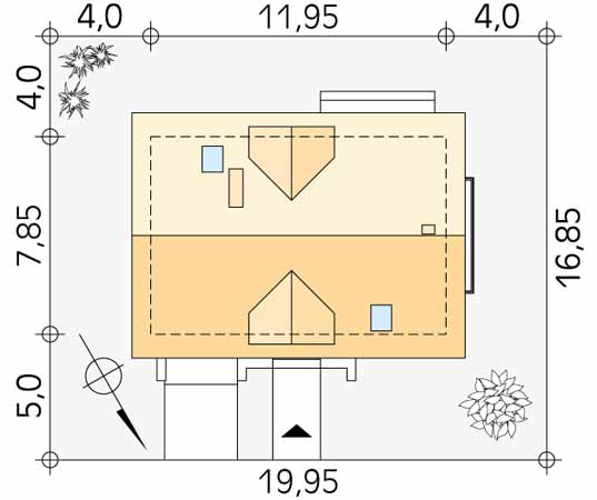 Projekt domu Bielik - usytuowanie na działce