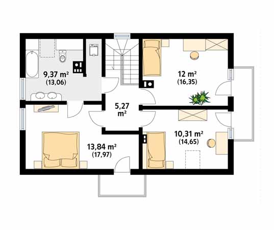 Projekt domu Bielik dr-T - rzut poddasza