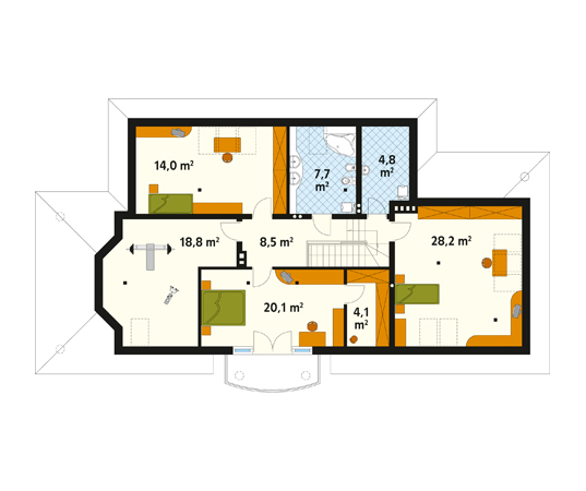 Projekt domu Bis - rzut poddasza
