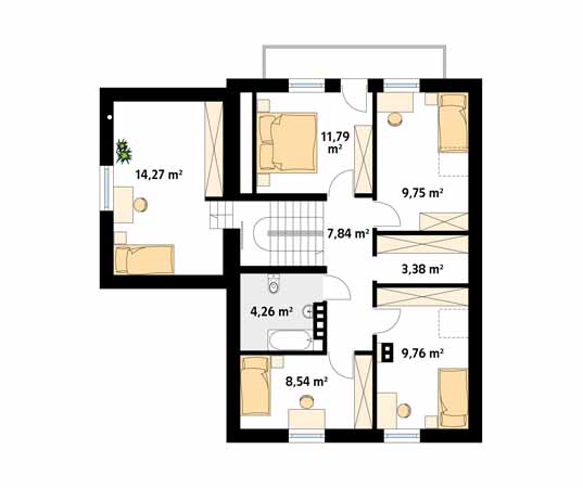 Projekt domu Bluszcz - rzut poddasza
