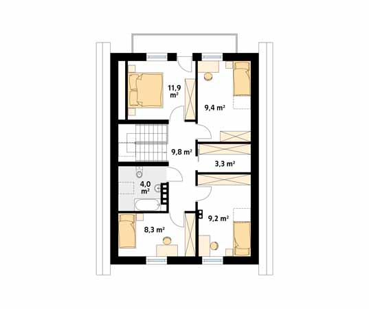 Projekt domu Bluszcz 2 - rzut poddasza