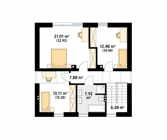 Projekt domu Bogatka - rzut poddasza