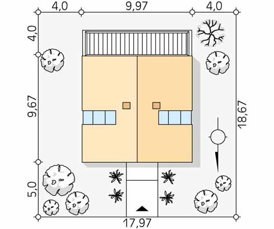 Projekt domu Bogatka - usytuowanie na działce