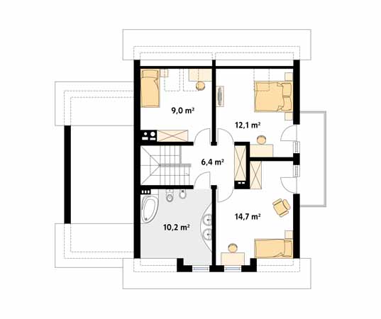 Projekt domu Boguśka dr-S - rzut poddasza