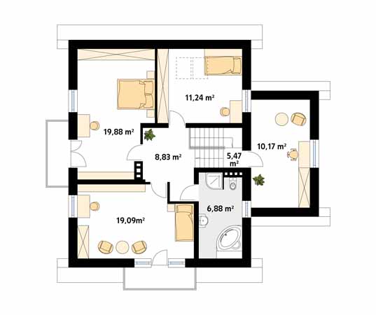 Projekt domu Bolero - rzut poddasza